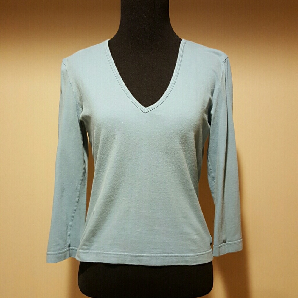 A/X‎ Armani Exchange V Neck Blue Top Shirt